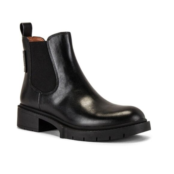 Coach Lyden Chelsea Boots Booties Black Leather Size 7 - Picture 1 of 9